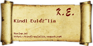 Kindl Eulália névjegykártya